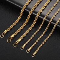 Stainless Steel Twist Vacuum Electroplated Gold Trendy Hip-Hop Jewelry Clavicle Chain Men's Necklace