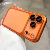 Frosted Translucent PC Phone Case Iphone Pro Max 17 Plating Frame Lens Film Protection Shockproof Hard Armor Back