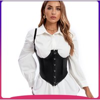 clothing sexy corset breast support exposed breasts PU leather queen uniform suspender belt waist belly sexy cross body bra