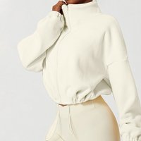 Clothing Plush Yoga Sports Jacket Double Sided Austrian Fleece Stand Up Collar Top Loose Warm Outdoor Fitness Casual Jacket