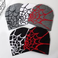 Knitted hat European American hat trend style pullover spider web Y2K jacquard