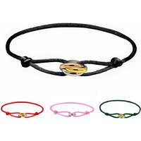 Jewelry Stainless Steel Adjustable Braided Couple Bracelet Three Rings Light Luxury Handmade Fashion Gift Wedding
