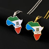 Equatorial Guinea Map Pendant Necklace – Stainless Steel Oil Drop Design For Men & Women