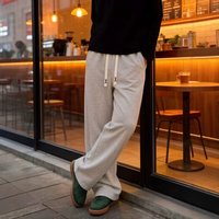 Versatile Trendy Style Casual Trousers Spring Autumn Thin Wide Leg Cotton Linen Long Straight Leg Sports Bottoms