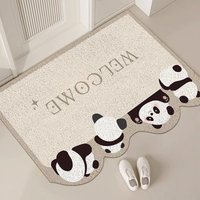 Home Furniture cartoon panda home carpet silk loop wear resistant dirt resistant foot mat porch entrance door can be cut to rub soil mat