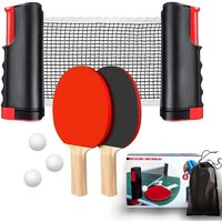 Stretchable Table Tennis Mesh Frame Color Box Set, Home Standard Portable Net Pillar Table Tennis Racquet Combination Set