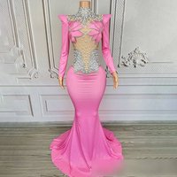 Elegant Satin Mermaid Evening Gown With Crystal Embellishments For Women's Party, Banquet & Special Occasions