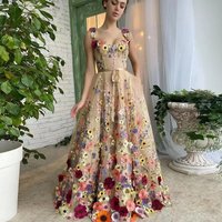 three dimensional flower fashion embroidered flower hip sexy dress