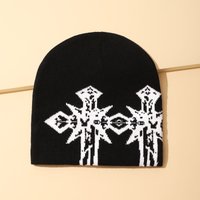 Stylish Printed Knit Beanie For Winter - Warm & Windproof Unisex Hat, Soft Acrylic Fabric, Perfect For Outdoor Activities & Daily Wear