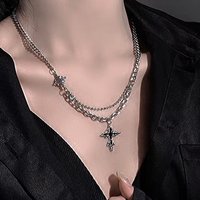 Black Cross Necklace, Men’s Trendy Instagram, Hip Hop, Unisex, Small And Luxury Chain, Sweater Accessories, Women
