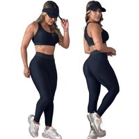 Summer Fashionable Yoga Sports Vest Pants Running Fitness Waist Two Piece Set
