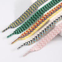 Shoe Accessories with a width of 1.5cm and trendy woven colorful wave pattern OLD ORDER exaggerated shoelaces