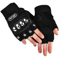 Self steel protective handsome s finger hard shell outdoor motorcycle riding gloves half cut Hunting Tactical Knife