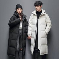 Clothing Long Down Coat Hood Warm Winter Jacket & Knee Length Thickened Casual 