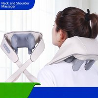 Rechargeable Neck Shoulder Massager Heat Therapy 6 Massage Nodes 3 Speed Levels Portable Shiatsu Kneading Muscle Relief