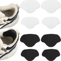 Self-Adhesive Shoe Repair Patches – Heart-Shaped Anti-Slip Insoles For Sneakers & Boots (4-Piece Set, White/Black, Ultra-Fiber Fabric)