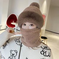 New neckband integrated snow wind hat for warmth Korean version Rafale plush autumn and winter thickened outdoor cycling