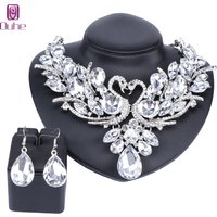 Trendy Silver Color Crystal Swan Bridal Jewelry Sets Women Girls Wedding Jewelry Sets Costume Accessories Gift