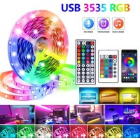 5V USB RGB LED Strip Light 3535 Chip 16 LEDs m 7 Colors Bluetooth IR Remote Self Adhesive TV Backlight & Home Decoration