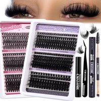 Hot DIY Single Tuft Hair Large Capacity 50D+60D Curling Thick Mixed False Eyelashes