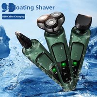 Men's 9D Electric Shaver USB Rechargeable Fully Washable Floating Three Blade Multi Functional Home Appliance Personal Care