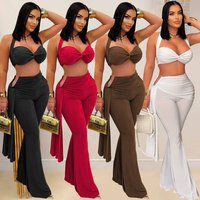 Clothing Sexy Summer Lace Up Trousers Set Strapless American Markets