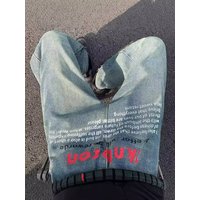 Clothing High Street Hip hop Jeans Brand Paint Hole Patch Slim Straight Trousers