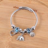 Family Fashion Style Colorful Beaded Crown Love Key Lucky Elephant Couple Student Versatile Bracelet