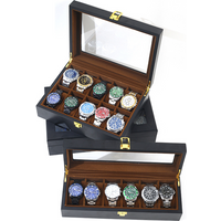 Watch Storage Box Paint Box 6-bit 10-bit 12-bit Paint Jewelry Gift Box Black Wooden Watch Storage Box