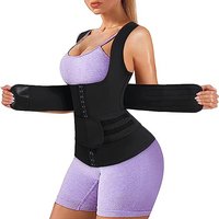 Cross border European American belly contracting vest breasted adjustable belt chest lifting sweat sports fitness waist trainer