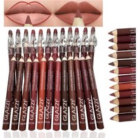New GLAZZI12 color lipliner matte surface does not stick to cup lipstick, pencil line, lip marker, makeup