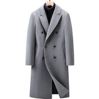 clothing Double breasted over knee long wool coat thick wool coat trench coat plus