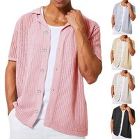 Clothing Casual Knitted Cardigan Summer Cool Hollow Short Sleeved Shirt Solid Tops