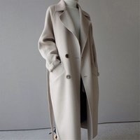 double sided cashmere like coat long autumn winter wool