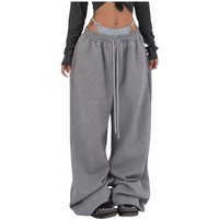 High Waist Drawstring Loose European And American Hot Girl Style Jazz Dance Hiphop Sports Pants For Women