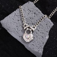 Wholesale Jewelry Elegant Modern Style Classic Style Heart Shape Lock Copper Pendant Necklace