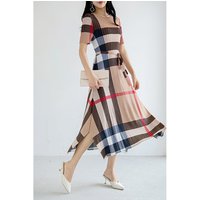 fashion geometric print lace up split dress