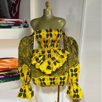 Clothing Elegant One Shoulder Flared Sleeve Short Skirt Set Waist Cinching Spring Style Cross Clothing