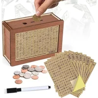 500 1000 2000 3000 5000 10000 Euro Piggy Wood Bank Reusable Money Box Saving Goal Numbers Boxes