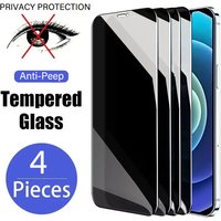 4PCS Anti Spy Privacy Protection Tempered Glass Film For IPhone 15 14 13 12 Mini 11 Pro X XS Max XR Clear Screen