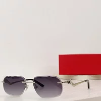 sunglasses men designer CT01200 Leopard Head Composite Metal Rimless Optical Frame Classic Rectangle Square gold