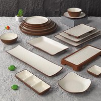 Trendy Melamine Serving Plate Japanese Style BBQ & Hot Pot Dish Purpose Buffet Tray Restaurants Home Use