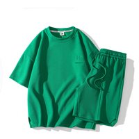 Men's Clothes Men's Crew Neck Short-sleeved T-shirt Ice Casual Sports Suit Summer Elastic Waist Shorts Men