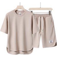 Hot Sale Short Sleeved T Shirt Casual Suit High Quality Summer High End Matching Round Neck Breathable Cool Suit