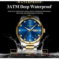 Business Watches For Men Waterproof Luminous Stainless Steel Man Watch Date Week Fashion Quartz Men's Wristwatch