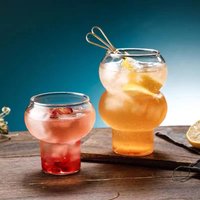 Boho Glass Cup With Creative Gourd Shape – Aesthetic Dessert & Tea Cup For Women