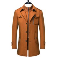  Wool Blend Overcoat – Single Breasted Long Coat Belt – Grey Black Camel Navy Coffee
