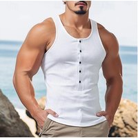 Men's Clothing Vest Summer Trendy Handsome High End Sleeveless Knitted T Shirt