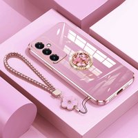 15 25 Case Luxury Holder Diamond Ring Case Samsung Galaxy A25 A55 A15 16 Shockproof Case S23 FE Cover Lanyard