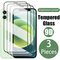 3Pcs Tempered Glass IPhone 11 12 13 14 Pro Max 6 6s 8 7 Plus Screen Protector iPhone 12Mini 13Mini XSMAX X XR SE2020 Full Cover Glass